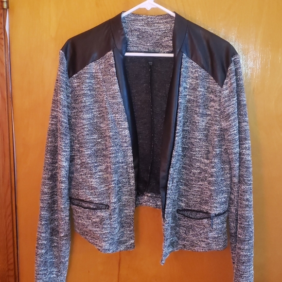 Mossimo Supply Co. Jackets & Blazers - Mossimo knit blazer faux leather collar black XXL